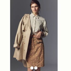 Anthropologie Maeve Clean Trouser Column Knee-Length Skirt